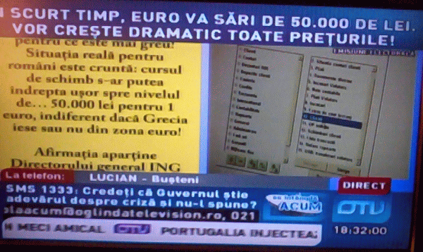 Apocalipsa financiară prezentată la O TeleViziune